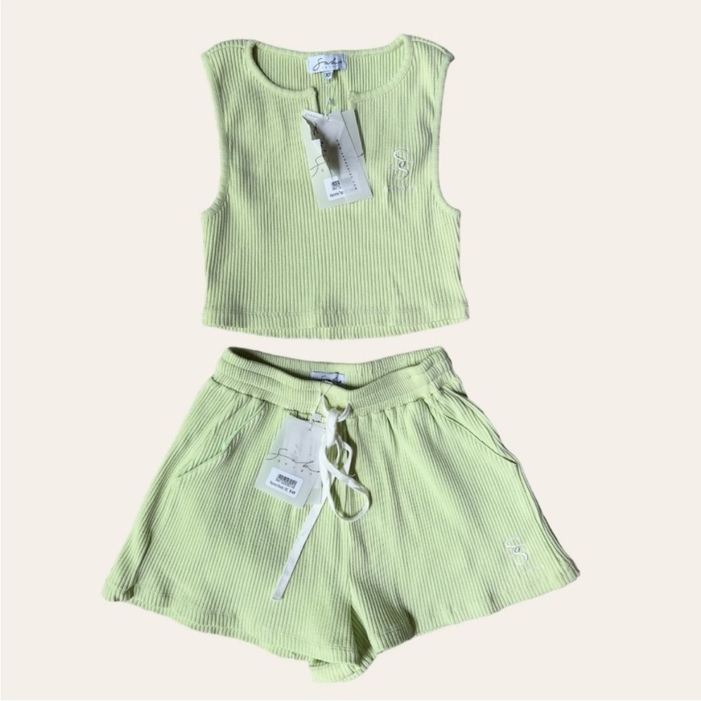 Sabo Skirt Green Shorts & Top Set